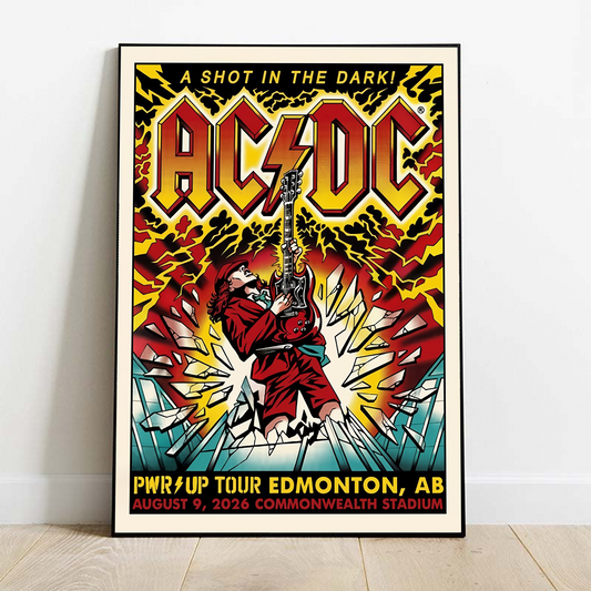 ACDC Edmonton AB Canada 2026 Event Poster At Commonwealth Stadium On August 9 2026 Home Decor Poster