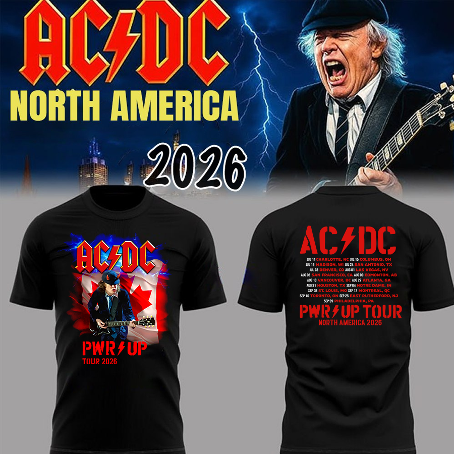 01. New Shirt AC/DC - Exclusive Edmonton Event Shirt - Power Up Tour 2026 T-Shirt