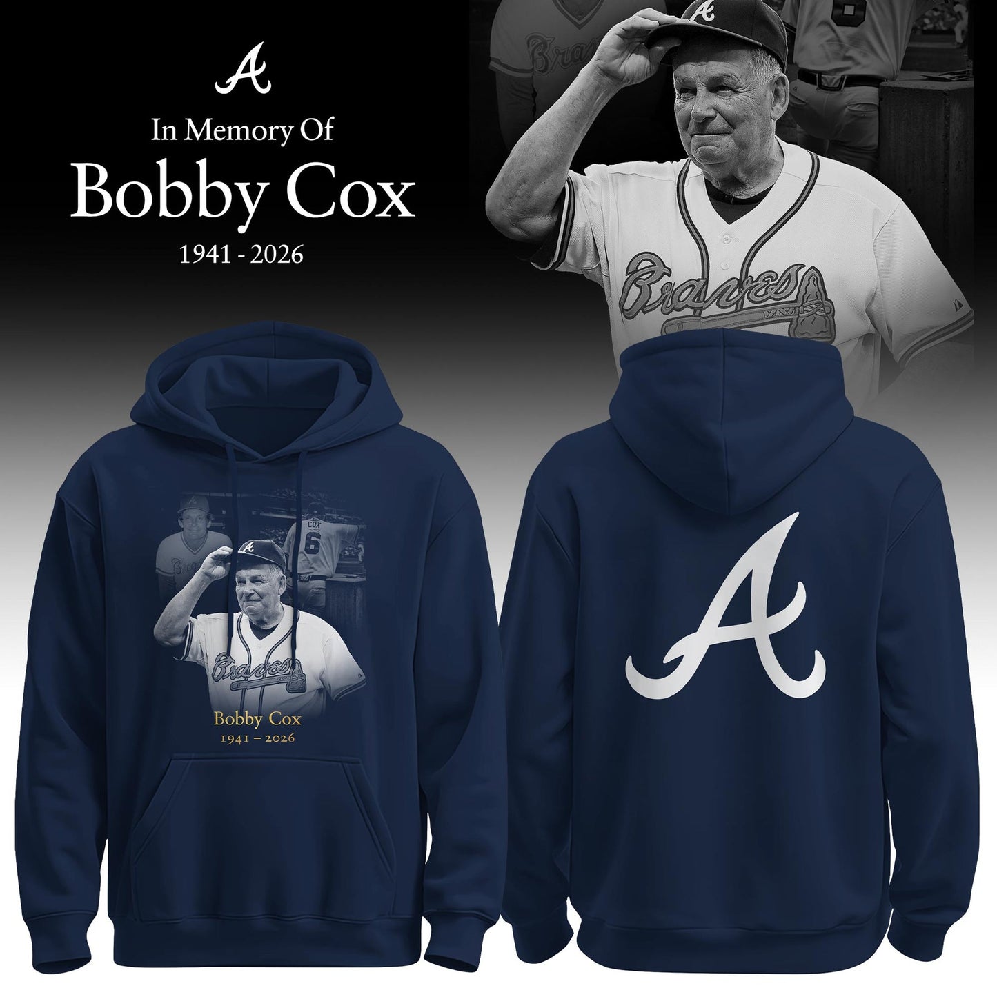 Atlanta Braves “Remembering Bobby Cox – The Legendary Manager” Hoodie