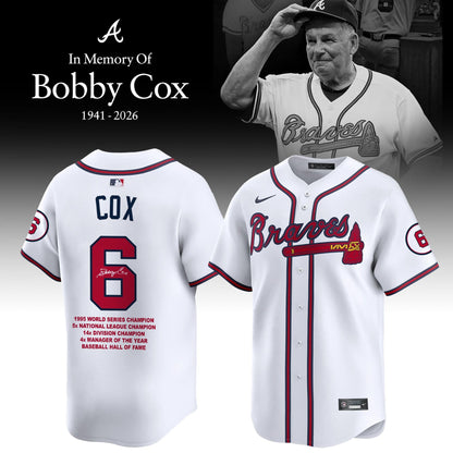 Atlanta Braves “Remembering Bobby Cox – The Legendary Manager” Jersey