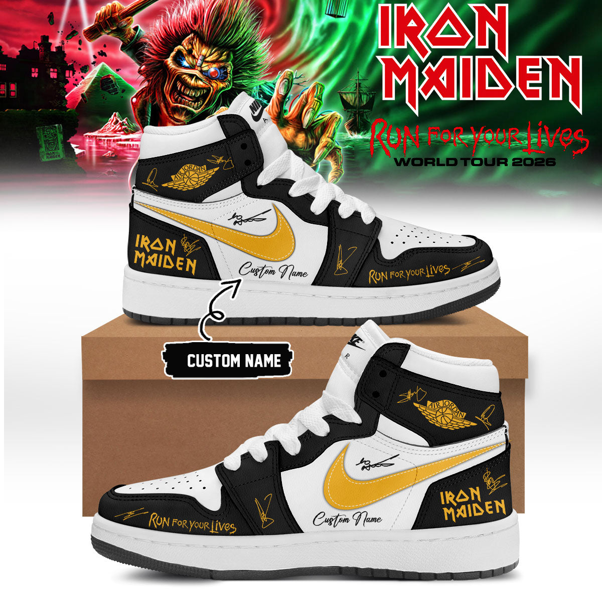 .Iron Maiden – Run For Your Lives World Tour Shoes