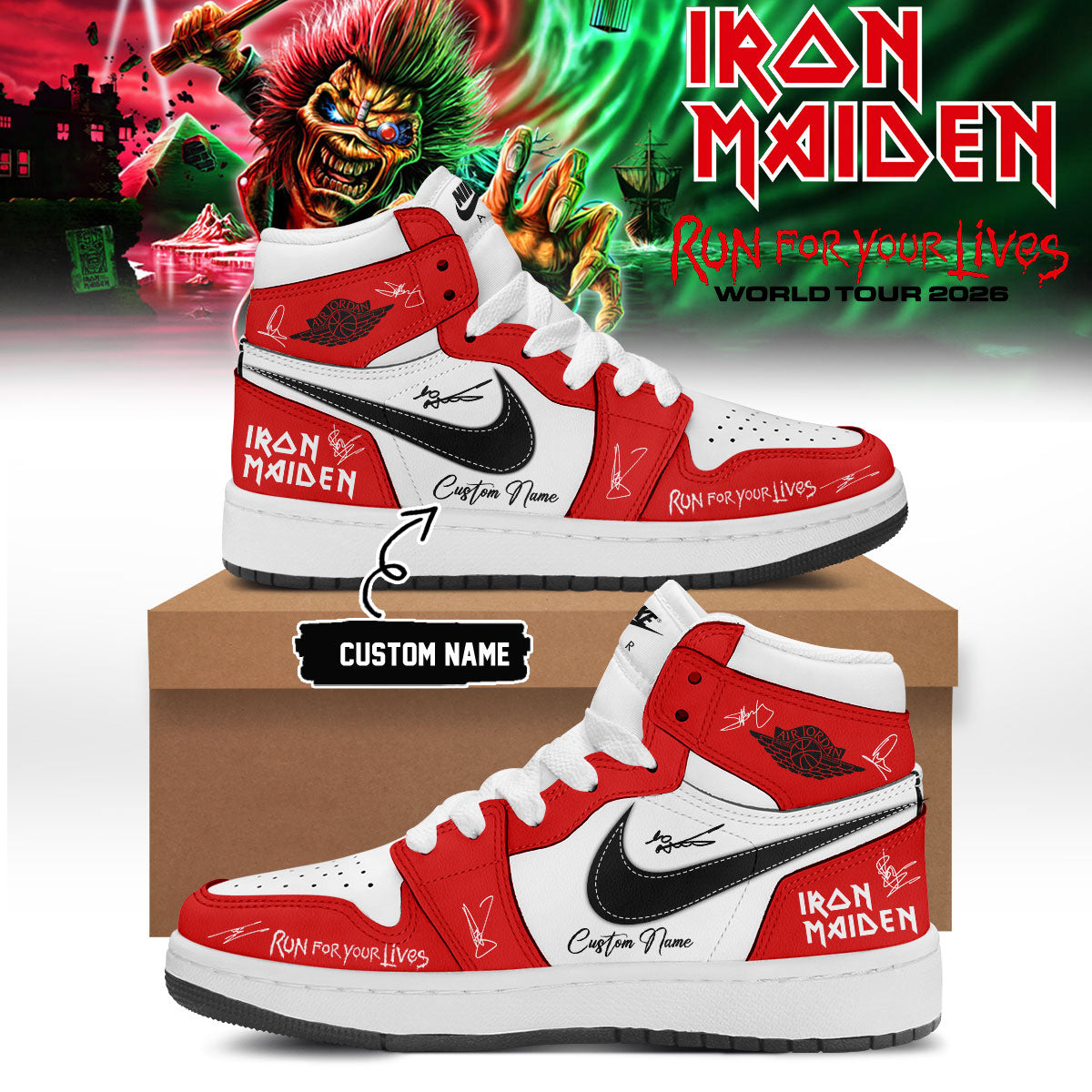 .Iron Maiden – Run For Your Lives World Tour Shoes