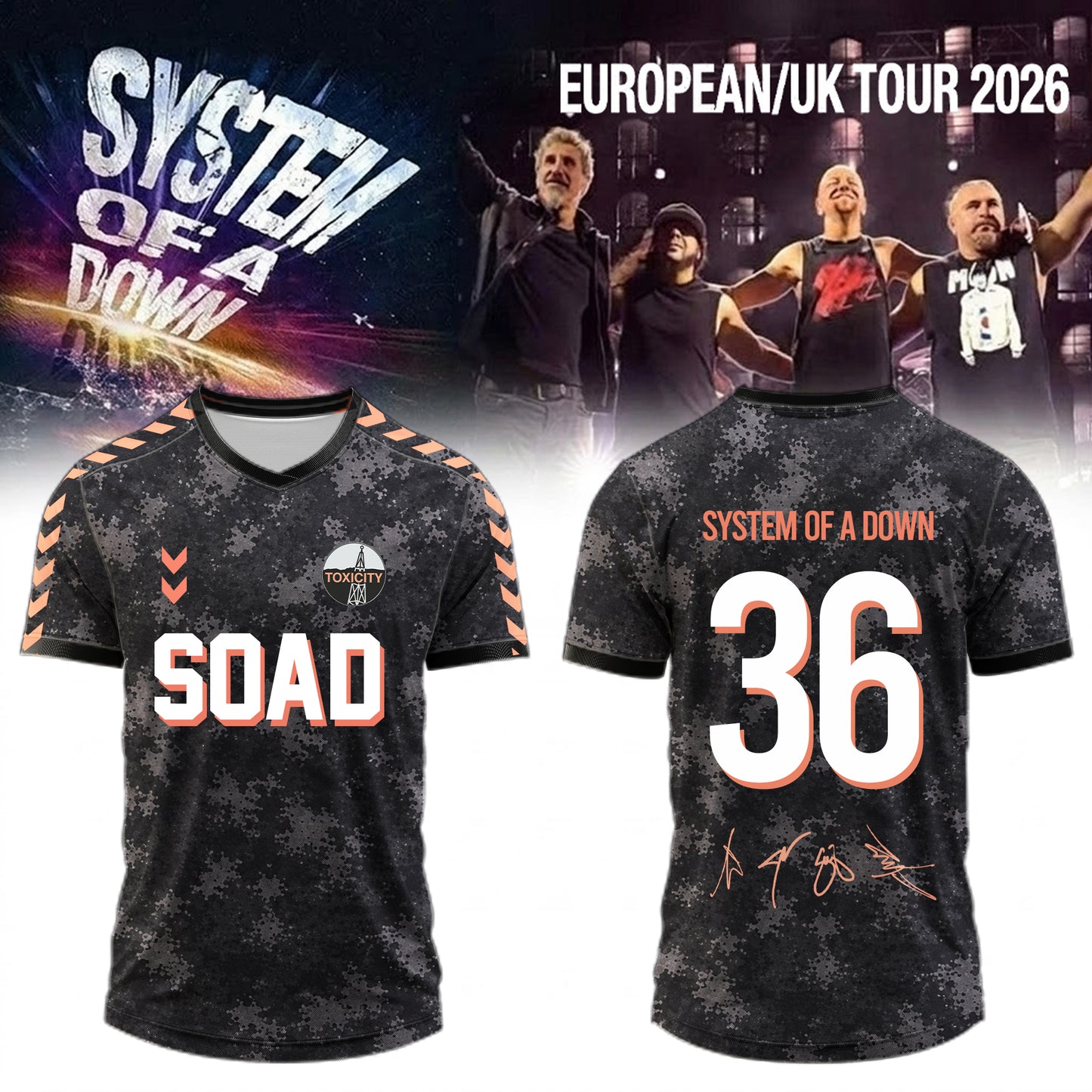 ,,.System Of A Down European Tour 2026 Limited Edition Signature – Jersey