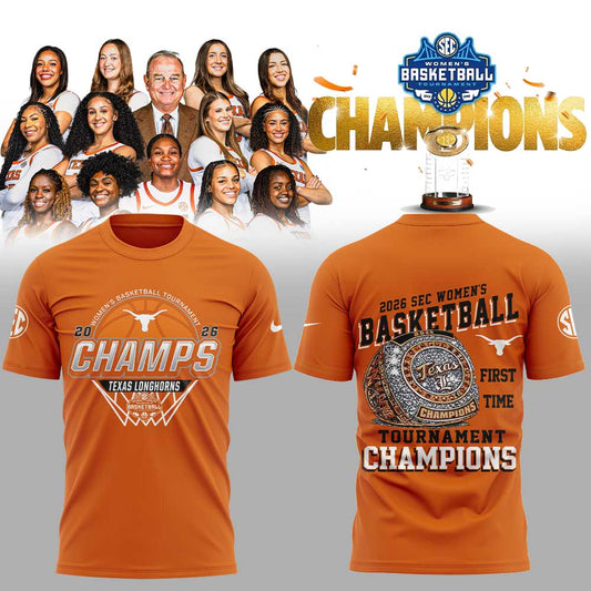 Texas Longhorns 2026 Women’s Basketball Tournament Champions Shirt V2
