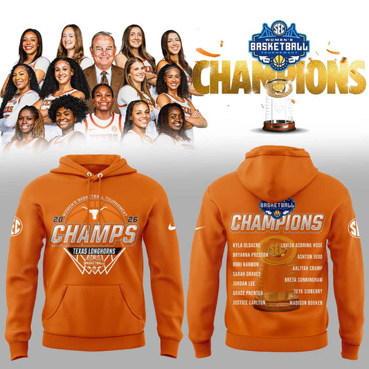 Texas Longhorns 2026 Women’s Basketball Tournament Champions Hoodie