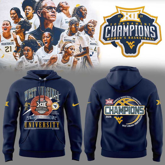 WVU Women’s Basketball 2026 Big 12 Women’s Basketball Tournament Championship Blue Hoodie V2