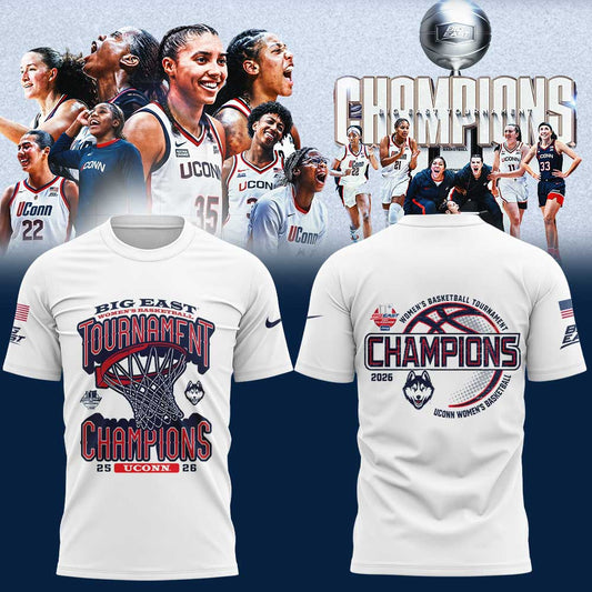 UConn Women’s Basketball 2026 BIG EAST Tournament Champions White Shirt V2