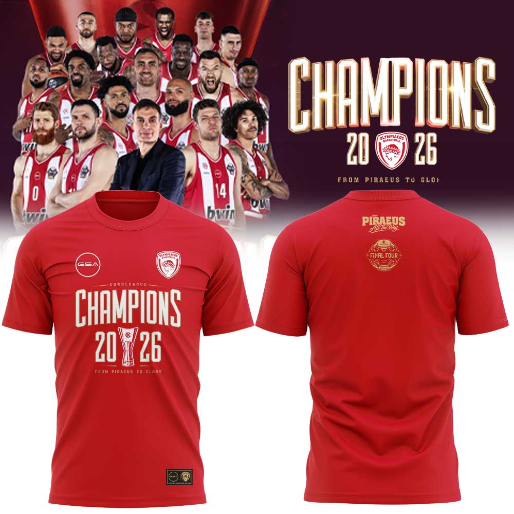 Olympiacos EuroLeague Champions 2026 Tee