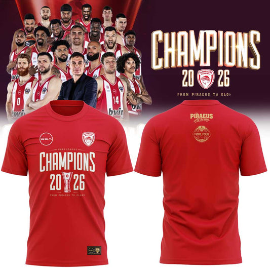 Olympiacos EuroLeague Champions 2026 Tee