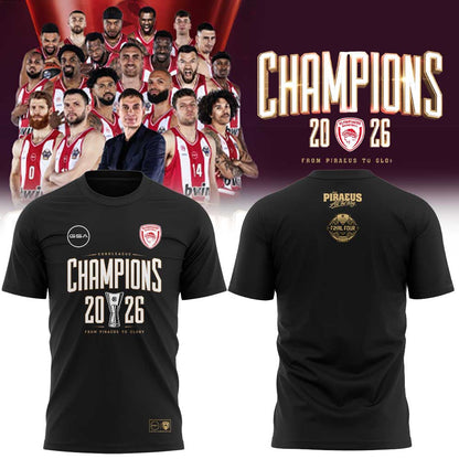 Olympiacos EuroLeague Champions 2026 Tee