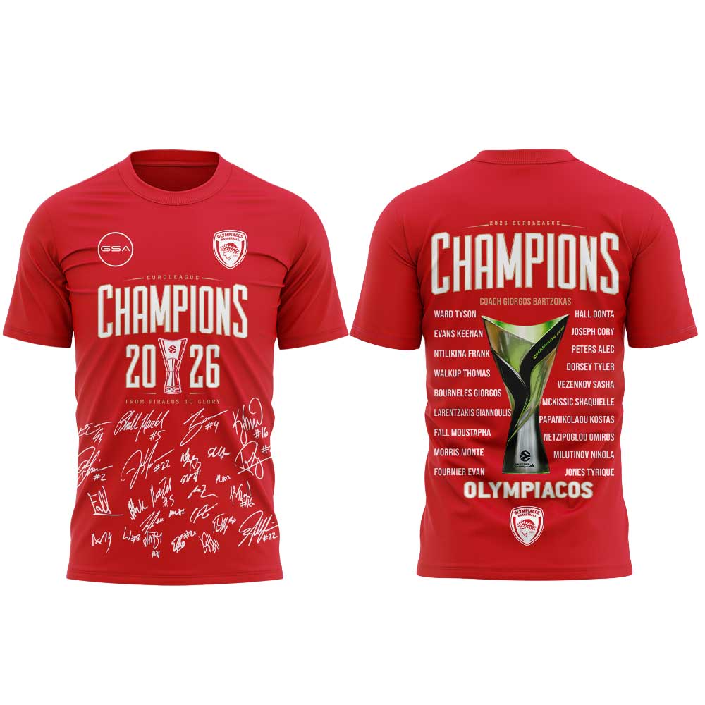 Olympiacos EuroLeague Champions 2026 Tee