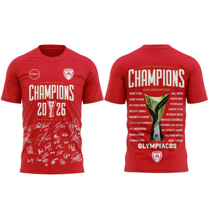 Olympiacos EuroLeague Champions 2026 Tee