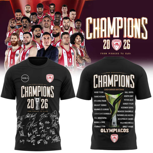 Olympiacos EuroLeague Champions 2026 Tee