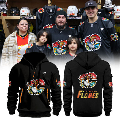 Calgary Flames These Zip 1/4 Hoodie Our new Indigenous Celebration 2026