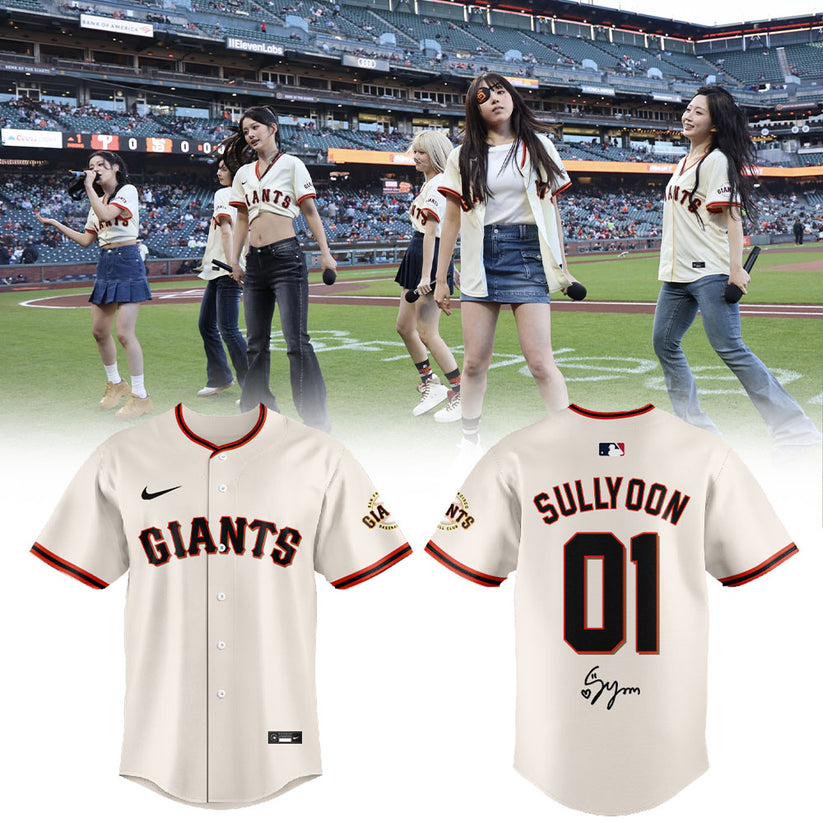SF Giants x Sullyoon NMIXX Is Loving Their Time At Oracle Park Jersey