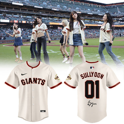SF Giants x Sullyoon NMIXX Is Loving Their Time At Oracle Park Jersey