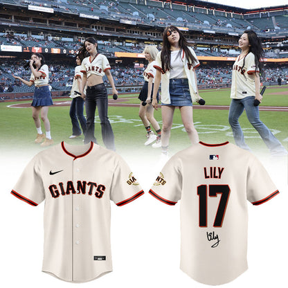 SF Giants x Lily NMIXX Is Loving Their Time At Oracle Park Jersey