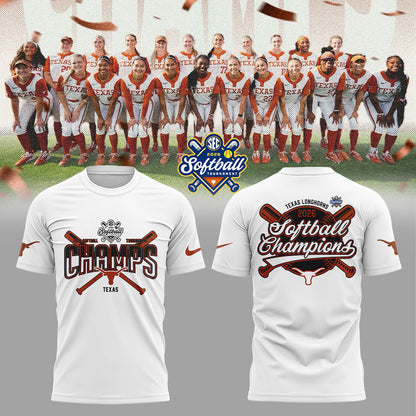 Texas Longhorns 2026 Softball Tournament Champions Locker Room Shirt White