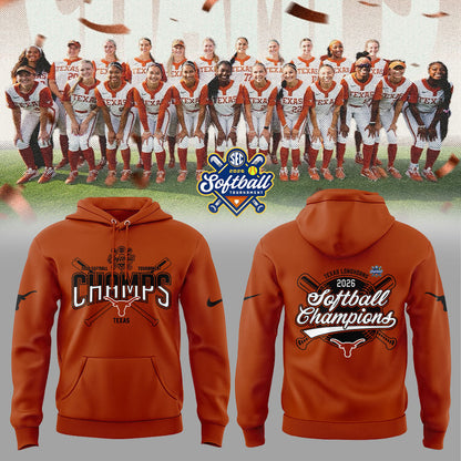 Texas Longhorns 2026 Softball Tournament Champions Locker Room Hoodie Orange