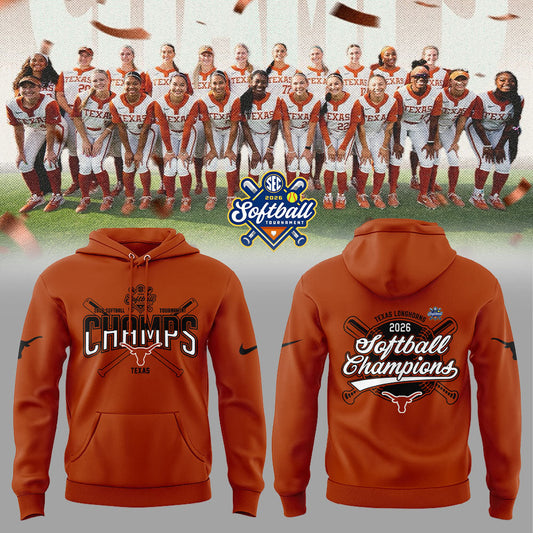 Texas Longhorns 2026 Softball Tournament Champions Locker Room Hoodie Orange