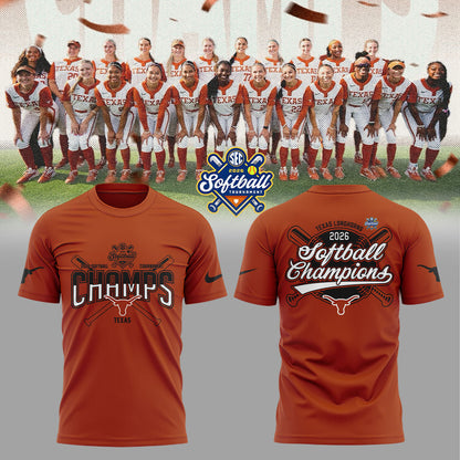 Texas Longhorns 2026 Softball Tournament Champions Locker Room Shirt Orange