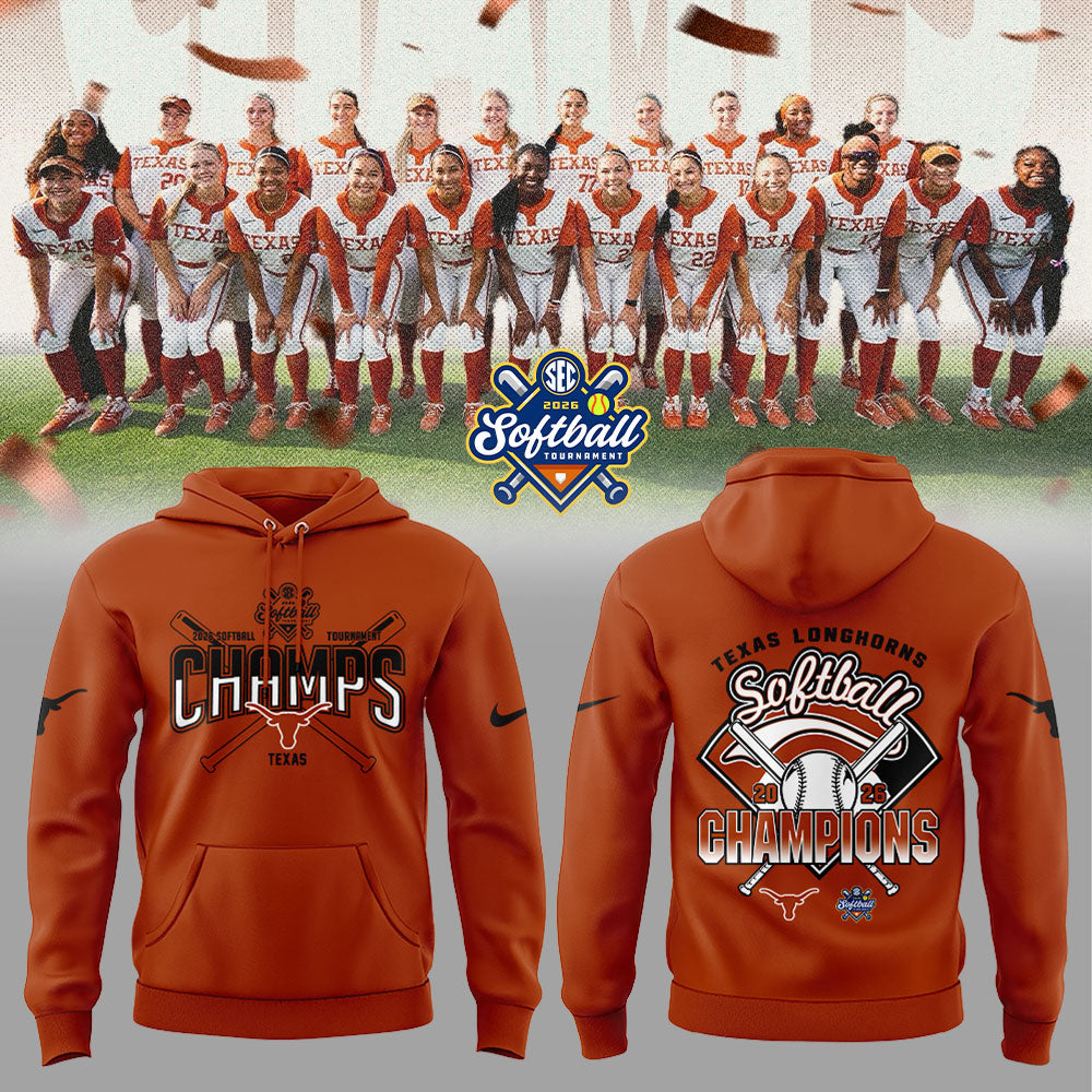 Texas Longhorns 2026 Softball Tournament Champions Locker Room Hoodie Orange V2