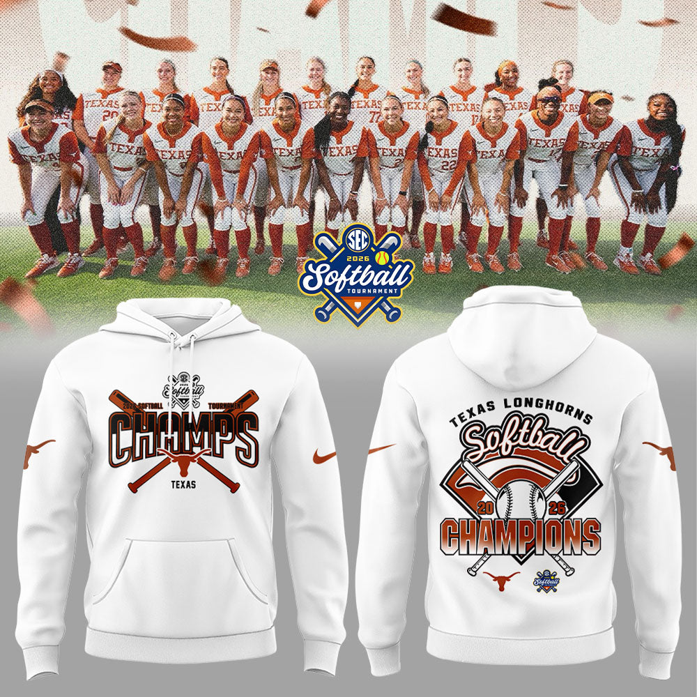 Texas Longhorns 2026 Softball Tournament Champions Locker Room Hoodie White V2