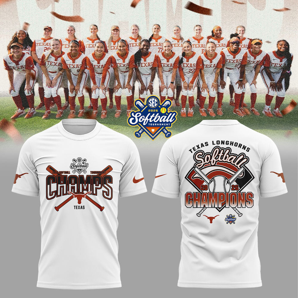 Texas Longhorns 2026 Softball Tournament Champions Locker Room Shirt White V2