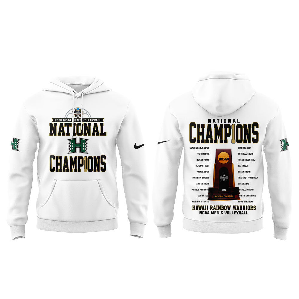 .The Hawaii Rainbow Warriors are your 2026 National Champions Hoodie White