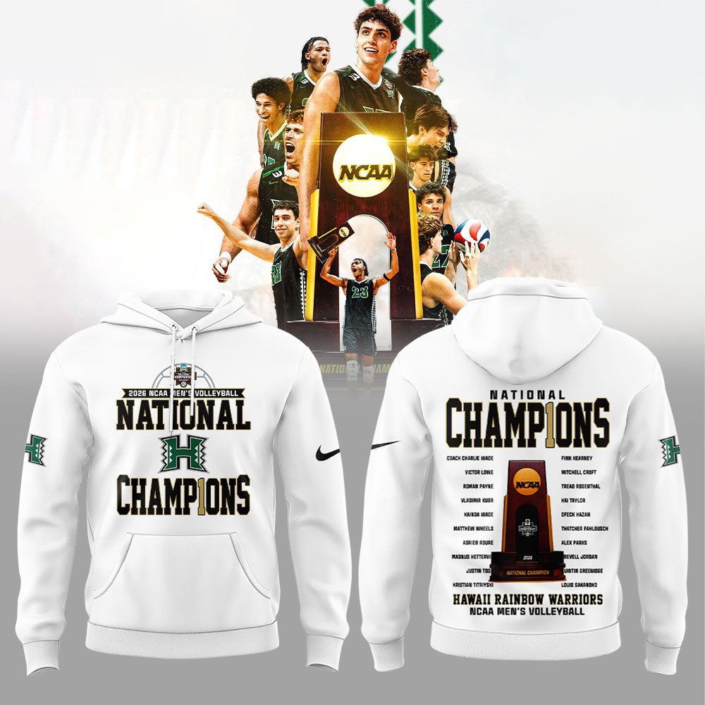 .The Hawaii Rainbow Warriors are your 2026 National Champions Hoodie White