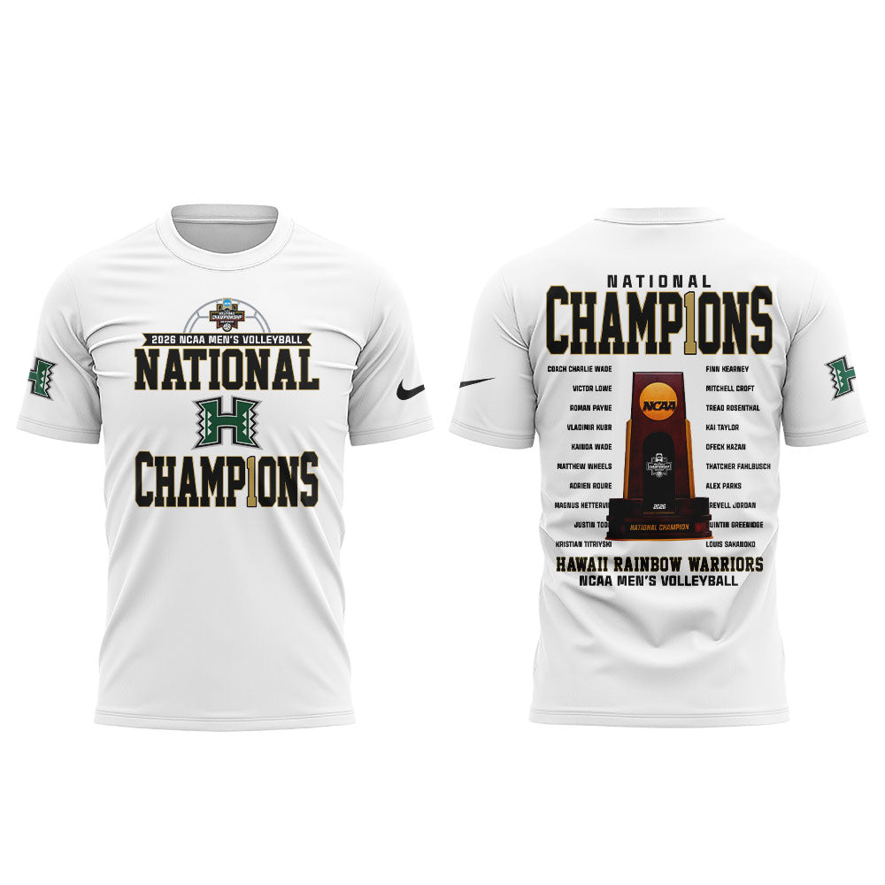 .The Hawaii Rainbow Warriors are your 2026 National Champions Shirt White