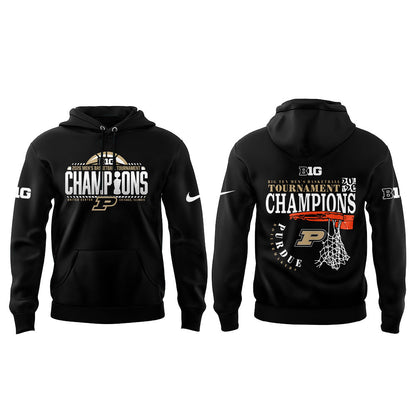 .Purdue Boilermakers 2026 Big Ten Men’s Basketball Tournament Champions Hoodie Black