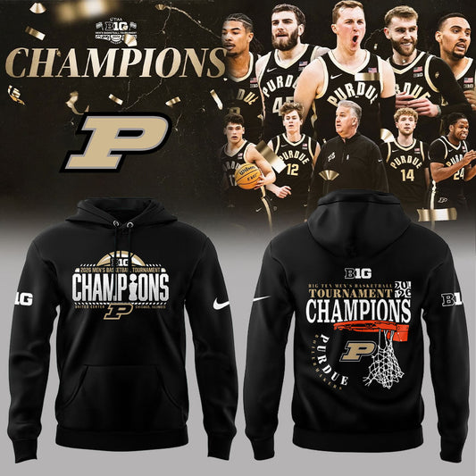 .Purdue Boilermakers 2026 Big Ten Men’s Basketball Tournament Champions Hoodie Black
