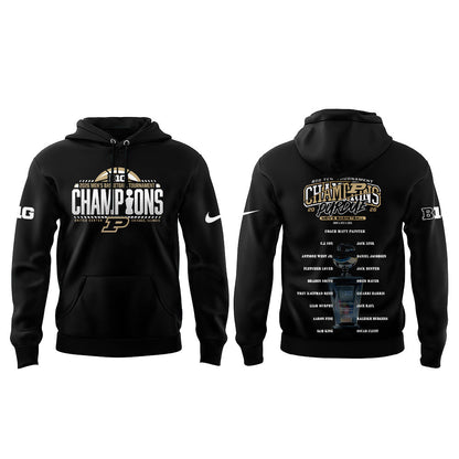.Purdue Boilermakers 2026 Big Ten Men’s Basketball Tournament Champions Hoodie Black V2