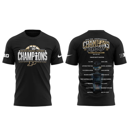 .Purdue Boilermakers 2026 Big Ten Men’s Basketball Tournament Champions Shirt Black V2