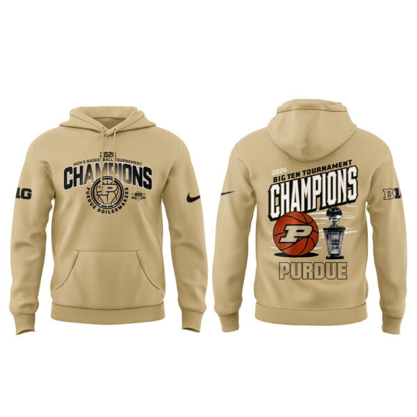 .Purdue Boilermakers 2026 Big Ten Men’s Basketball Tournament Champions Hoodie