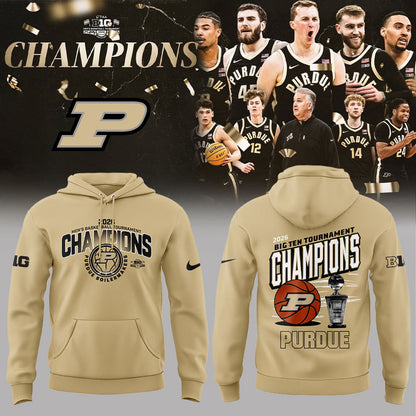 .Purdue Boilermakers 2026 Big Ten Men’s Basketball Tournament Champions Hoodie