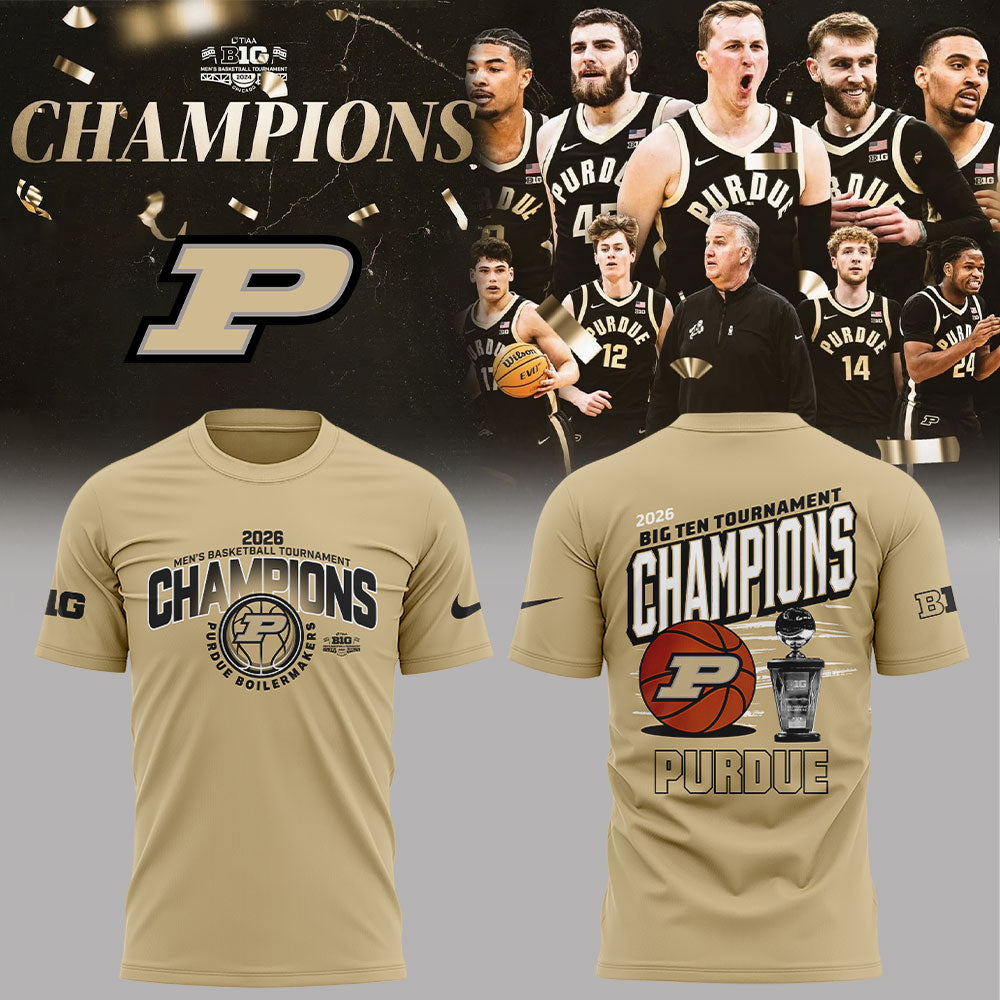 .Purdue Boilermakers 2026 Big Ten Men’s Basketball Tournament Champions Shirt