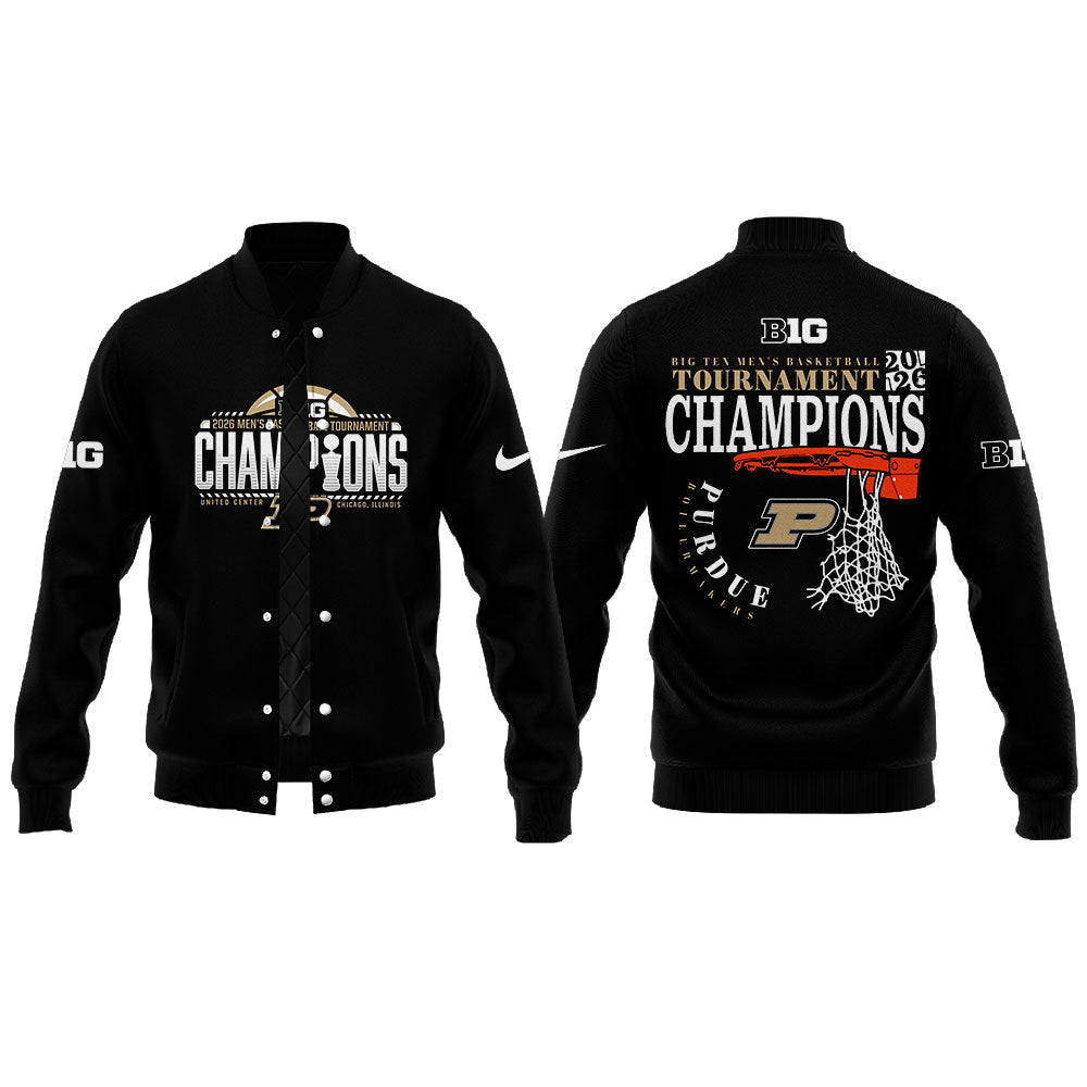 Purdue Boilermakers 2026 Big Ten Men’s Basketball Tournament Champions Jacket Black