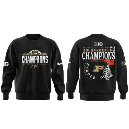 .Purdue Boilermakers 2026 Big Ten Men’s Basketball Tournament Champions Sweatshirt Black