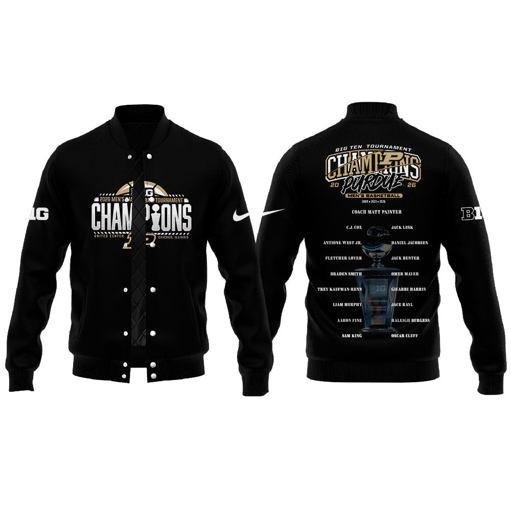 Purdue Boilermakers 2026 Big Ten Men’s Basketball Tournament Champions Jacket Black V2