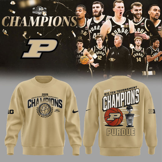 .Purdue Boilermakers 2026 Big Ten Men’s Basketball Tournament Champions Sweatshirt
