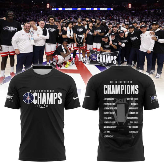 Arizona Wildcats Men’s Basketball 2026 Big 12 Conference Regular Season Champions Shirt