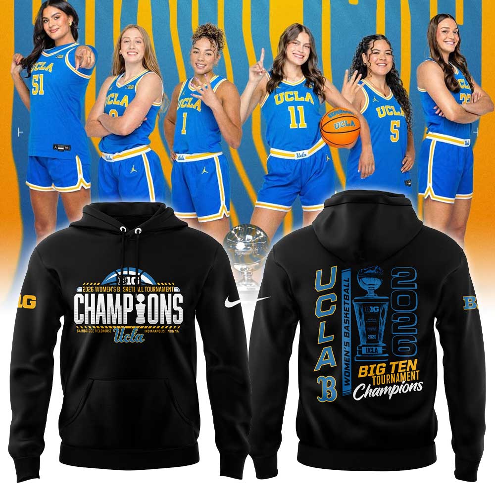 UCLA Women’s Basketball 2026 Big Ten Regular Season Conference Championship Black Hoodie V2