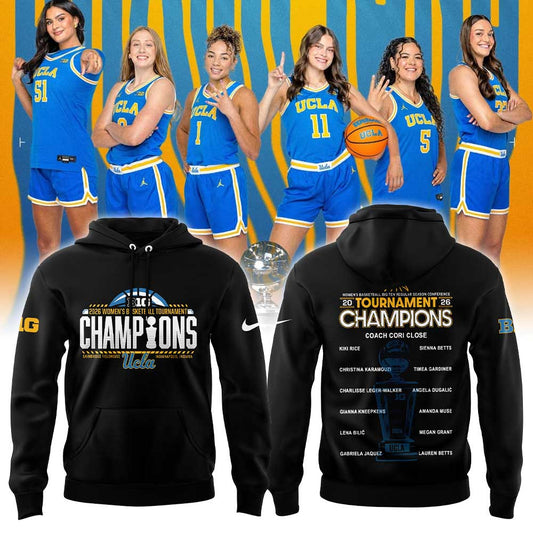 UCLA Women’s Basketball 2026 Big Ten Regular Season Conference Championship Black Hoodie