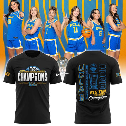 UCLA Women’s Basketball 2026 Big Ten Regular Season Conference Championship Black T Shirt V2
