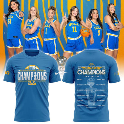 UCLA Women’s Basketball 2026 Big Ten Regular Season Conference Championship Blue T Shirt