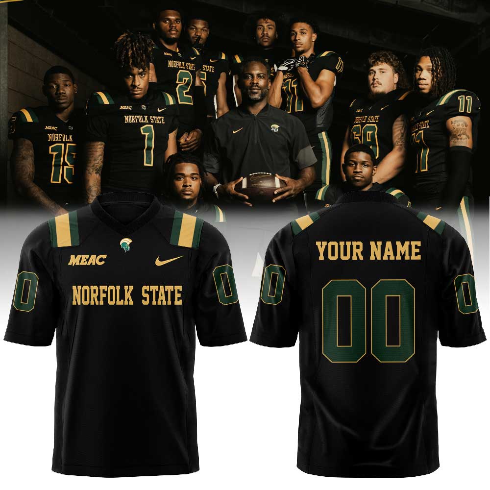 Norfolk State Football Dark Mode: Activated Football Jersey Custom Number