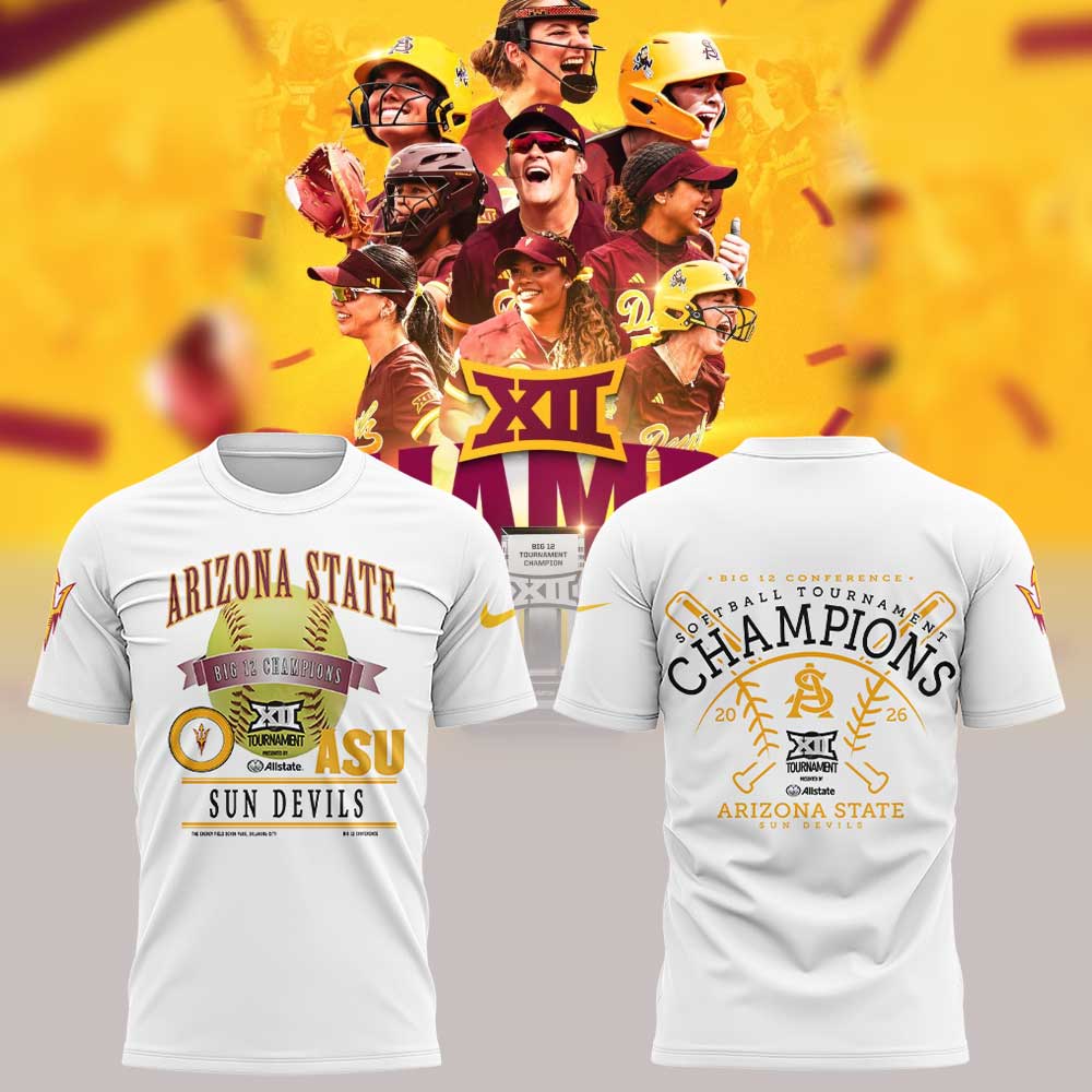 Arizona State Sun Devils 2026 Softball Tournament Champions Locker Room Shirt White V2