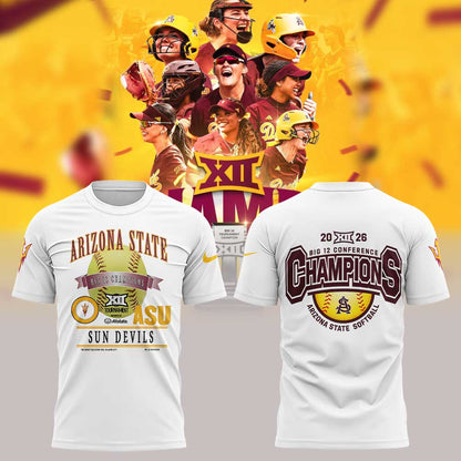 Arizona State Sun Devils 2026 Softball Tournament Champions Locker Room Shirt White